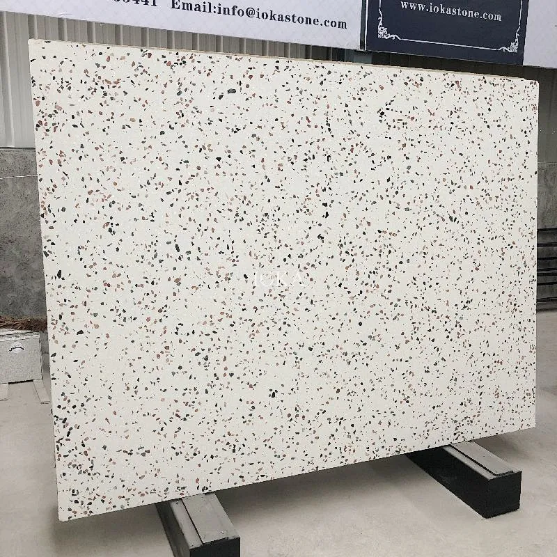 White Terrazzo with Brown Aggregate