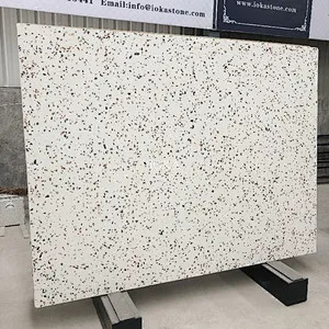 Cement White Terrazzo with Brown Aggregate for Tile and Basin
