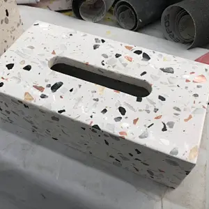 White Terrazzo with Brown Aggregate