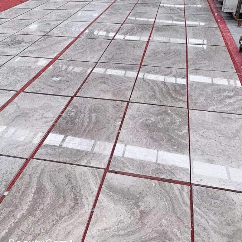 Cross Cut White Wooden Marble