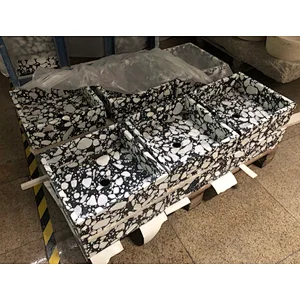 Hot Sell Black Cement Terrazzo with White Marble Big Aggregates used for Hotel Bathroom Basin or Sink