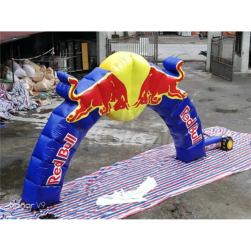Competitive Price Advertising Welcome Red Bull Inflatable Arch For Sale