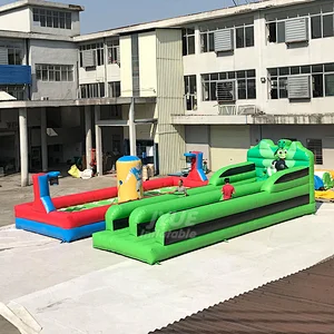 High quality Inflatable Sport Games Competitive Challenge Race Equipment Two Lane Inflatable Bungee Run