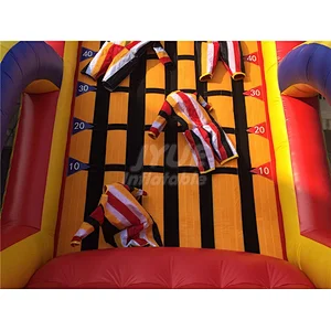 PVC Material Inflatable Sticky Wall Inflatable Sticky Climbing Wall With Suits For Kids