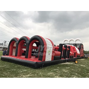 Blow Up Fun Run Red Inflatable Challenge Obstacle Course Races For Adults