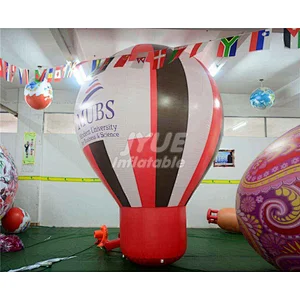Custom Printed Ground Advertising Inflatable Helium Balloon Shaped Hot Air Balloon With Blower