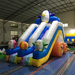 New Style Durable Lane Penguin Kid Pools With Slides Inflatable For Pool