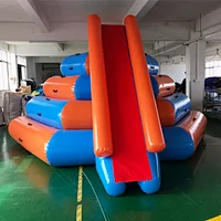 Water Park Inflatable Climbing Tower Floating Water Slide For Aqua Park