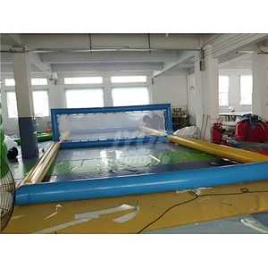 Outdoor Aqua Floating Inflatable Volleyball Field, Inflatable Water Beach Volleyball Court Float Game Rental