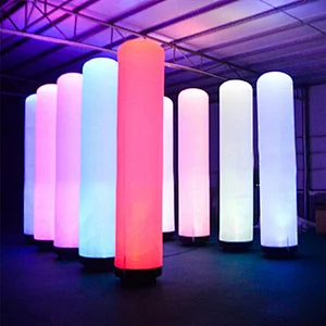 Advertising Party Club Decoration Inflatable LED Columns With Blower