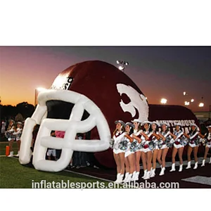 Portable Inflatable Football Tunnel With Helmet,Inflatable Football Helmet Tunnel For Sale