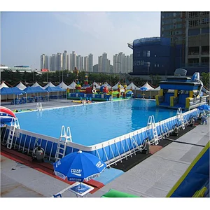 Folding Steel Frame Swimming Pool/Outdoor Easily Assembled Metal Swimming Pool For Sale