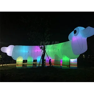 Outdoor customize  Decoration lovely Inflatable caterpillar led For parks