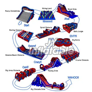 Hot Sale Adult Giant Inflatable Sports Games Run Outdoor Obstacle Course 5k