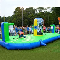 Salto inflables interactivos bungee juego para adultos inflatable bungee run
