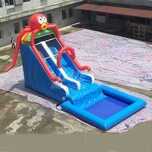 Cheap Octpus Inflatable Water Slides With Pool Commercial Water Slide For Sale
