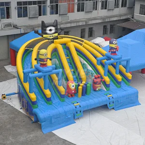 Minions Them Pool Water Slide Inflatable , Water Slide For Swimming Pool Inflatable