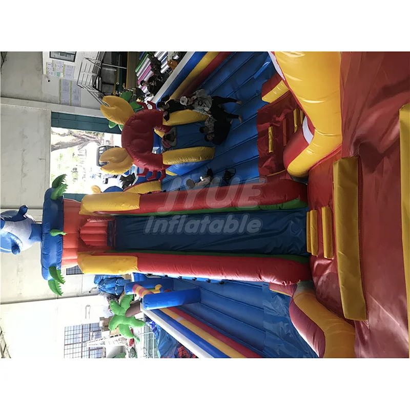 Amusement Park Shark Inflatable Slide Playground , Kids Inflatable Playground Indoor For Sale