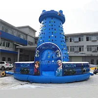Giant Inflatable Volcano Rock Climbing Wall , Inflatable Climbing Mountain For Sale 9M