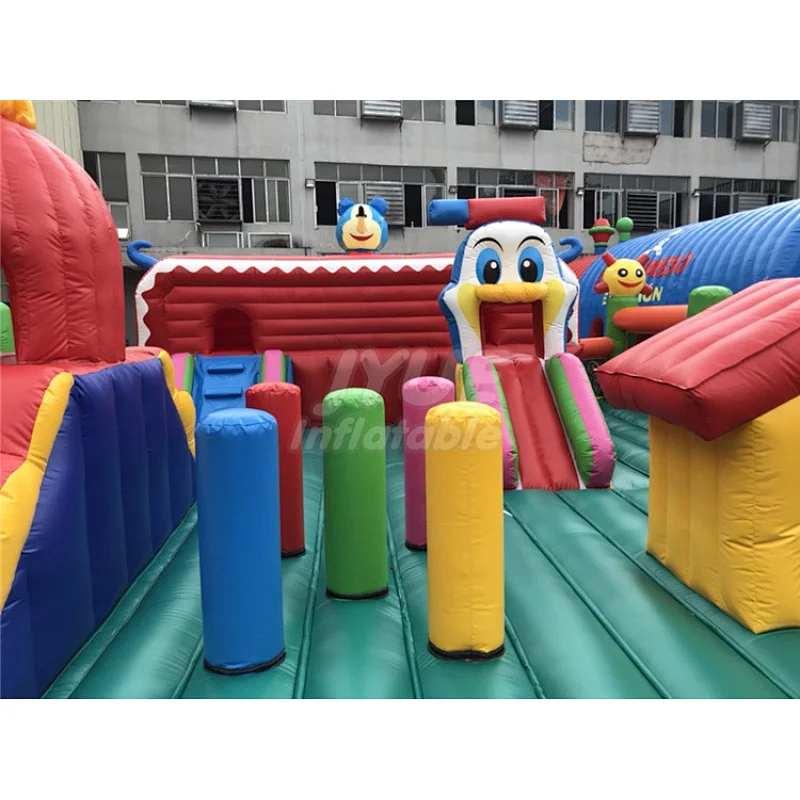 Favourable Outdoor Amusement Park Fun City Inflatable Playground Slide For Kids