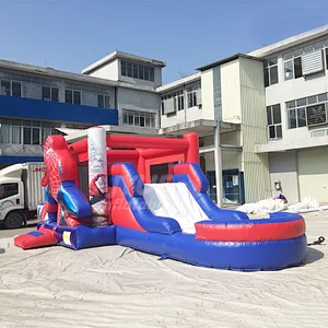 Spider-Man Kids Fun Bounce Castle Commercial Inflatable Bounce House With Slide