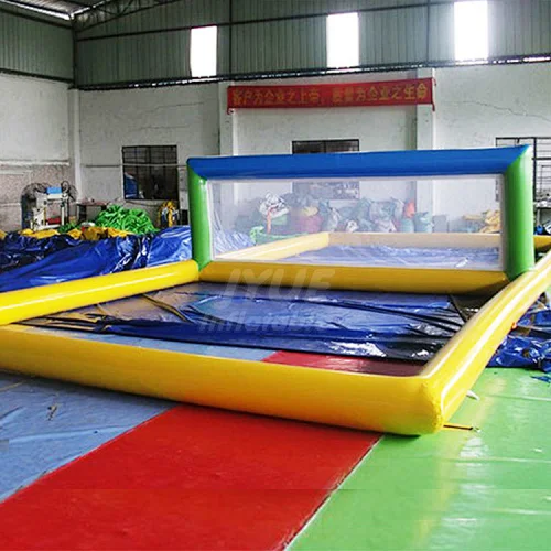 Outdoor Aqua Floating Inflatable Volleyball Field, Inflatable Water Beach Volleyball Court Float Game Rental