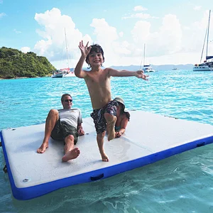 Big Size Outdoor Foldable Drop Stitch Inflatable EVA Teak Dock For Boat