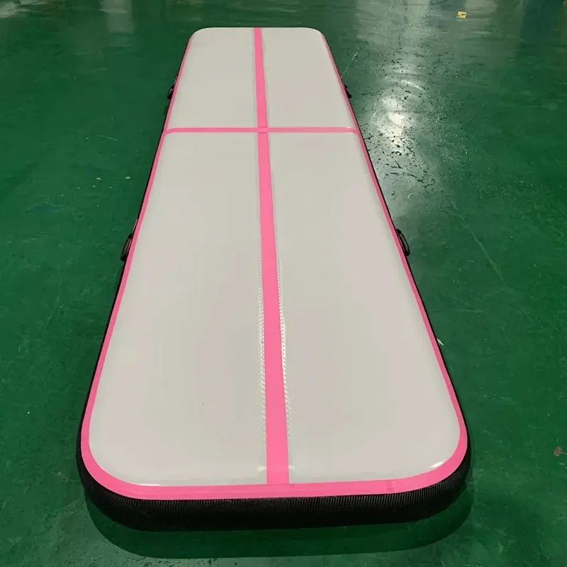 PVC Indoor Sport Use Pink Gymnastics Air Mat Customized Inflatable Bouncy Tumbling Air Track