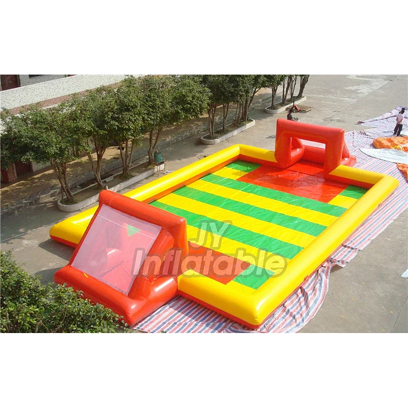 Soapy Inflatable Water Soap Soccer Field Game/ Inflatable Soap Football Field Pitch Court Arena For Sale