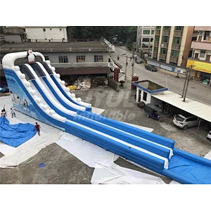 Commercial Outdoor Largest Penguin Inflatable Water Slide For Kids And Adults