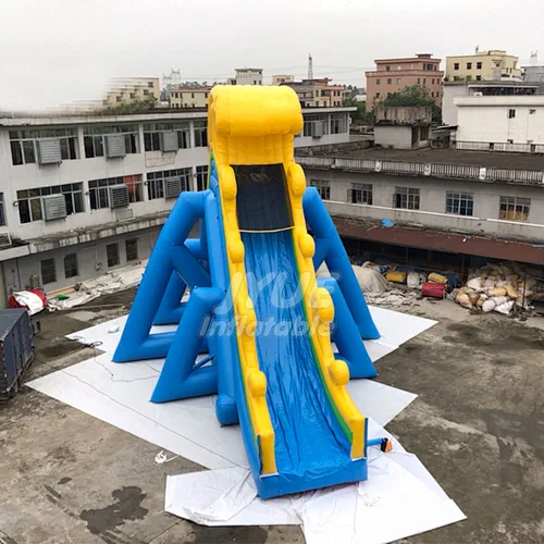 Commercial Yellow And Blue Inflatable Stair Slide Summer Pool Slide Inflatable For Adult