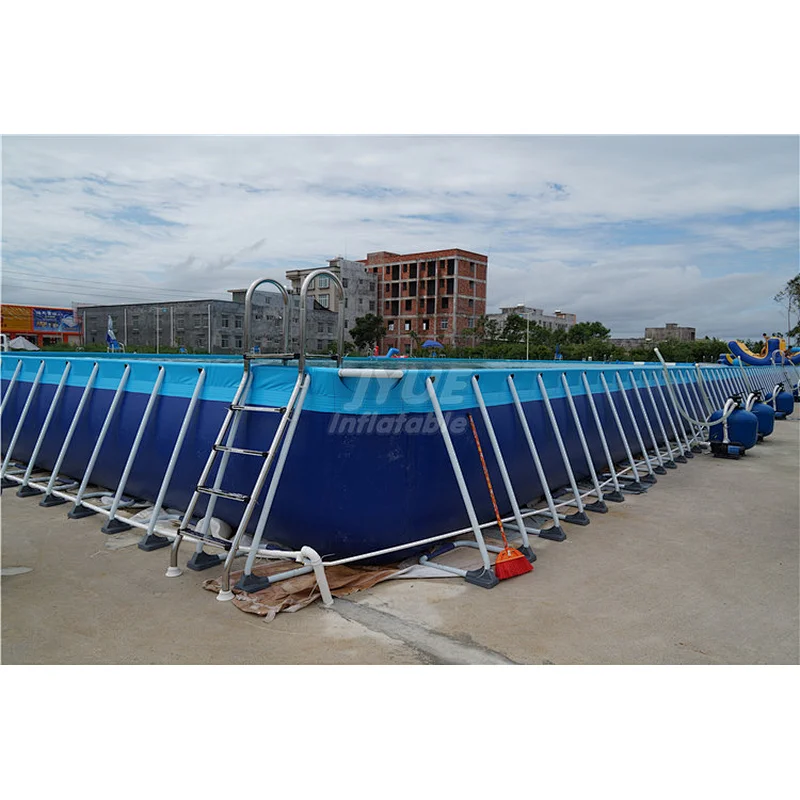 Newest Type Customized Inflatable Swimming Rectangular Metal Frame Pool For Sale