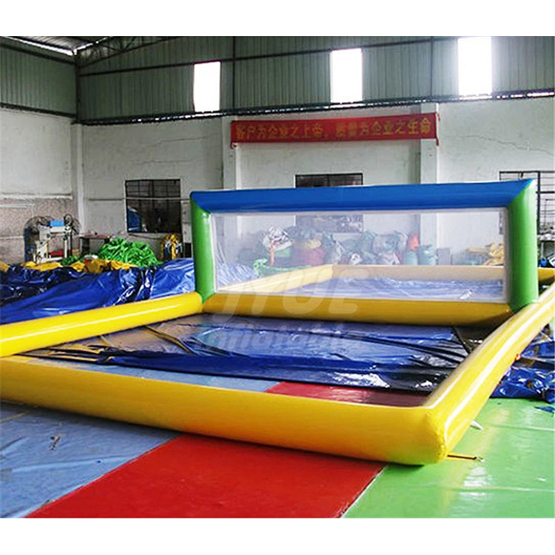 Outdoor Aqua Floating Inflatable Volleyball Field, Inflatable Water Beach Volleyball Court Float Game Rental