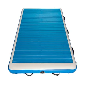 Drop Stitch PVC Teak Foam Inflatable Swim Platform Floating Dock With Ladder