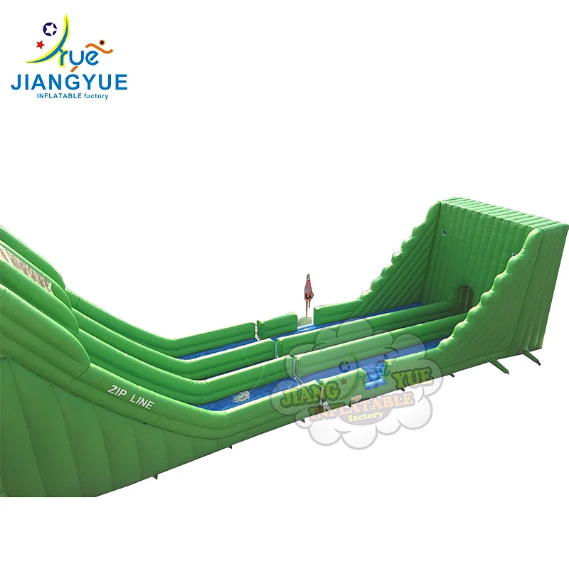 Funny Commercial China Inflatable Zip line With Giant Slide Ropeway For Adults And Children