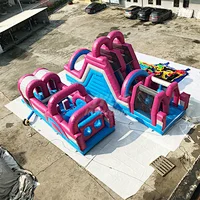 Blow Up PVC Funny Backyard Inflatable Obstacle Course Race Events For Kids