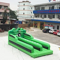 Adult And Children Outdoor Sport Games Commercial Used Runway Two Lane Inflatable Bungee Run With IPS System