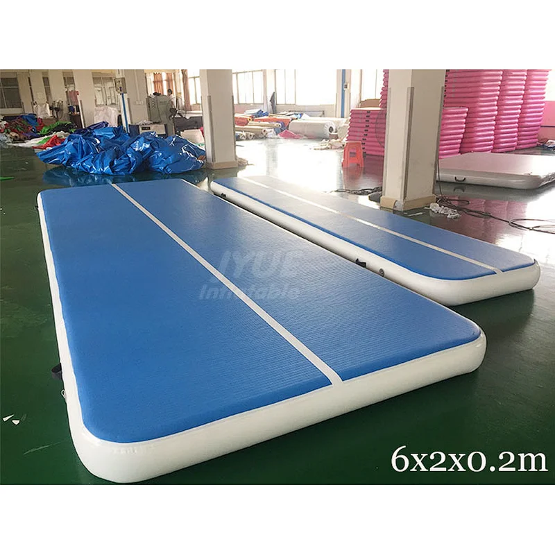3m/6m/8m/10m/12m Gym Acrobatics Mat Airtrack Floor Tumbling Inflatable Air Track Mint Cheap Gymnastics Equipment Factory