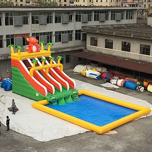 Free Customized Commercial Indoor Use Pool Slide Inflatable Water Park For Kids