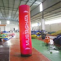 Outdoor Event Party Club 3m High Decoration Advertising Inflatable LED Column With Light