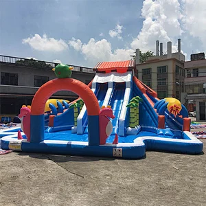 Factory Direct Sales Kids Outdoor Water Park Fun Inflatable Land Water Park For Garden