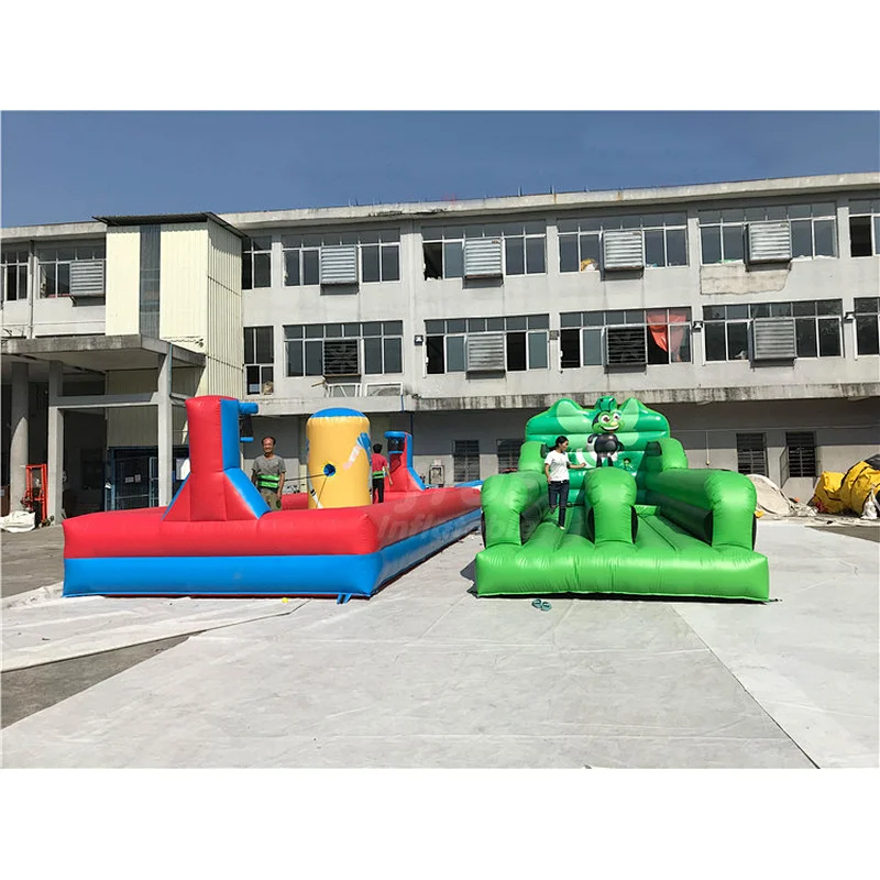New Colorful Factory Price Bungee Inflatable Rugby Run Shoot Games 10m Long