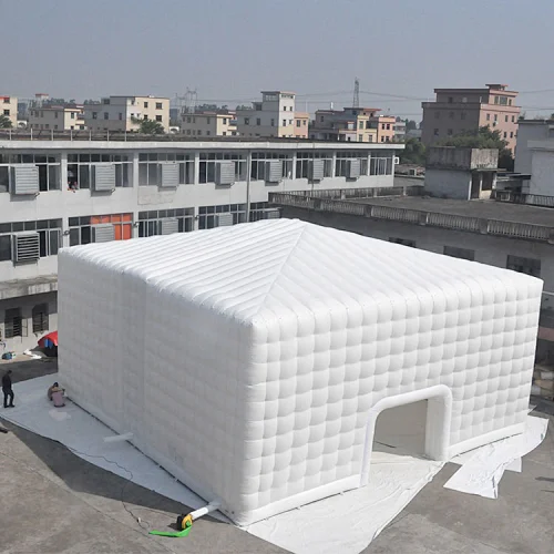 Custom Logo Waterproof White Wedding Party Event Inflatable Air Cube Tent For Outdoor Activity