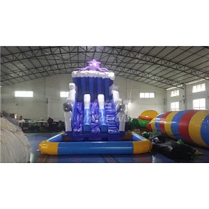 Blow Up Slide And Pool Commercial Inflatable Water Slide With Pool For Water Park