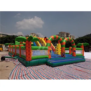 Jungle Theme Indoor Toddler Inflatable Bouncer Bouncy Castle , Inflatable Playhouse For Kids