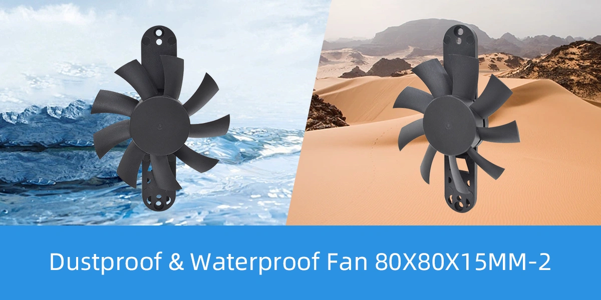 Dustproof waterproof fan 80x80x15mm-2