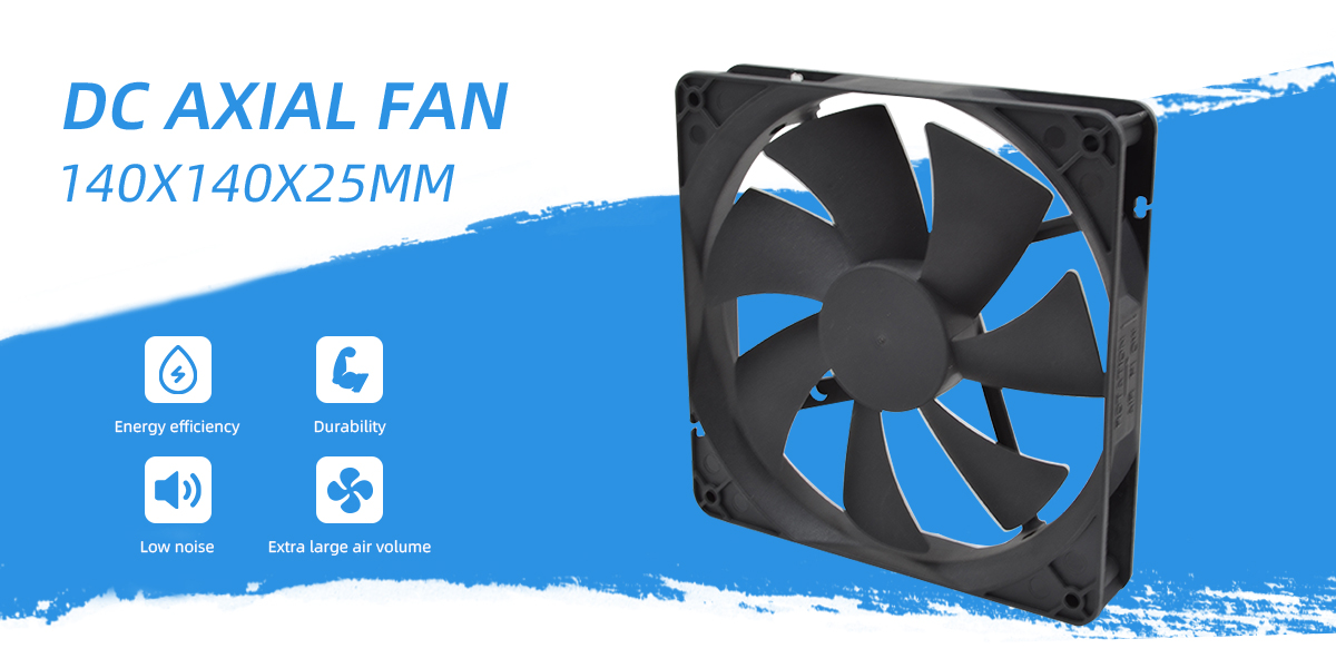 DC axial fan 140x140x25mm