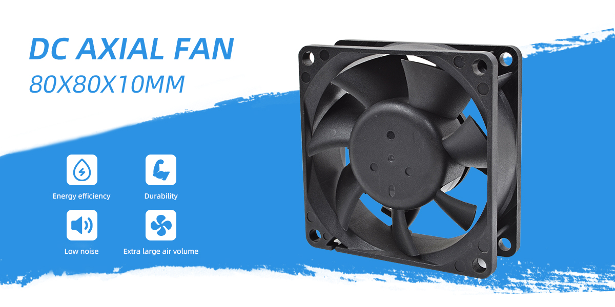DC axial fan 80x80x10mm