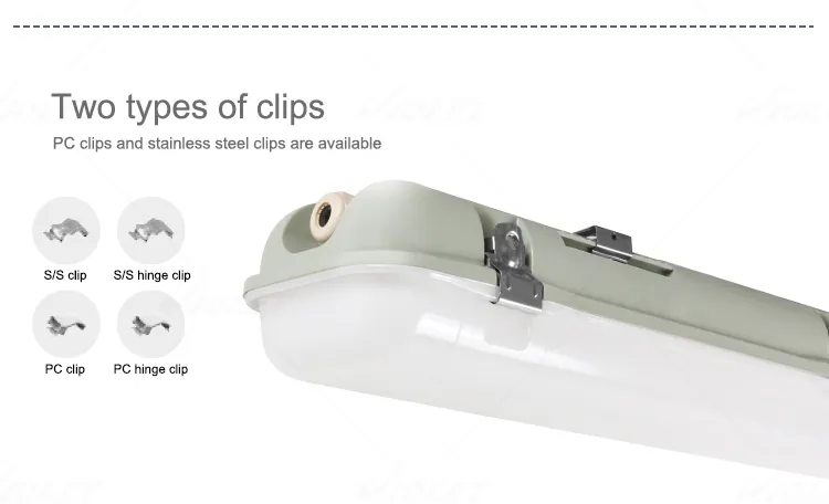 ip65 led batten light with clips