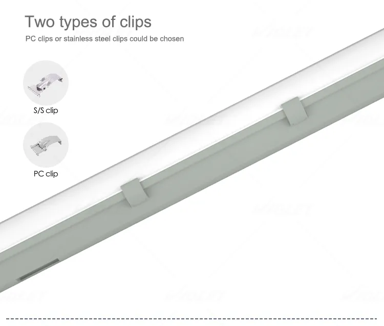 batten led light with clips